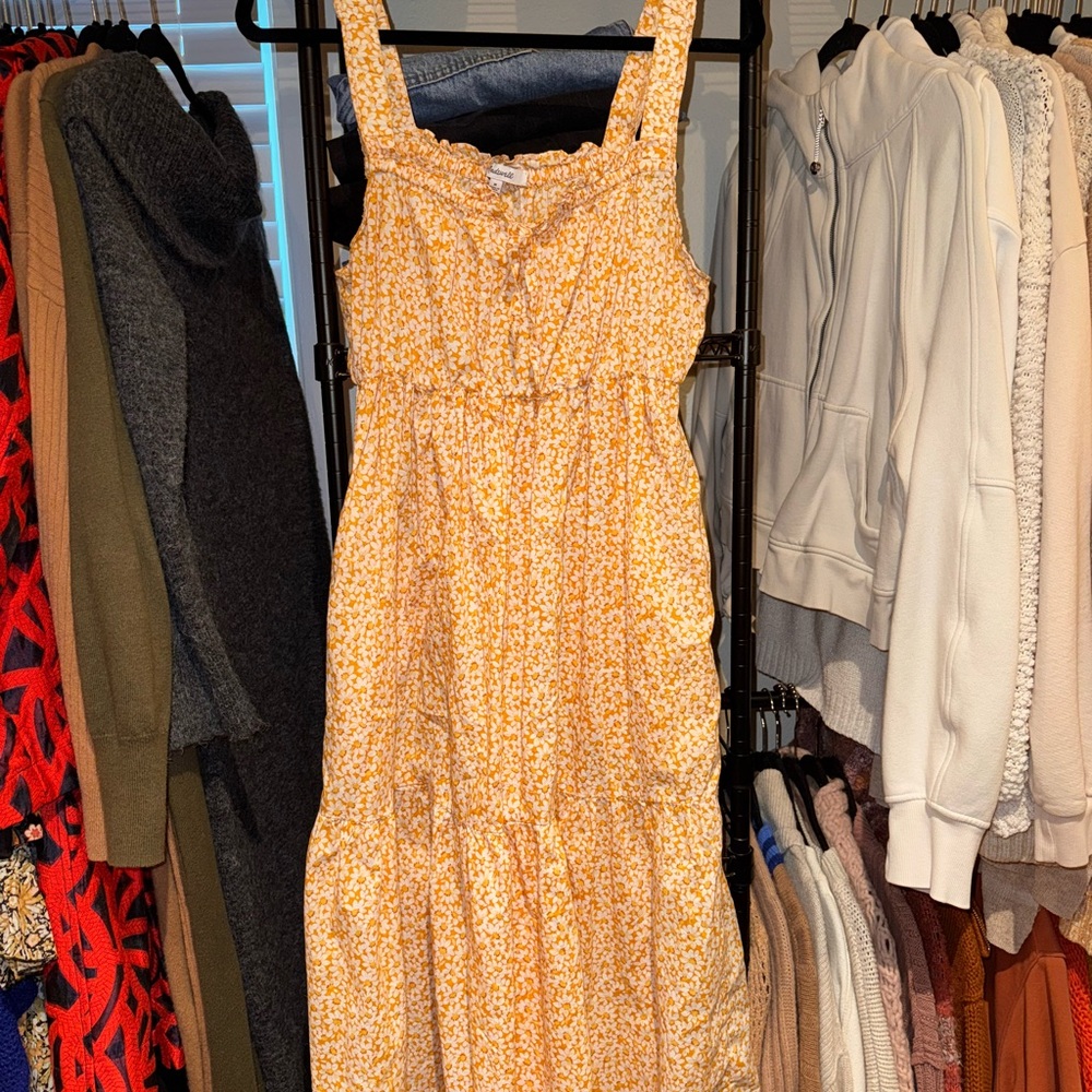 Madewell 100% Cotton Floral Yellow Sundress - M